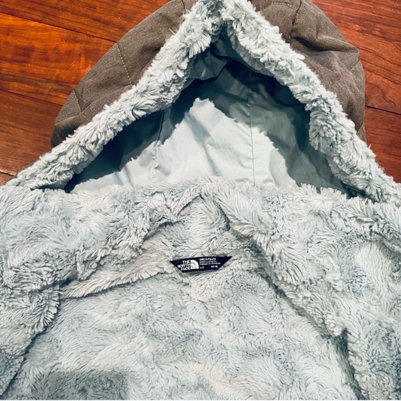 ❄️ North Face ❄️ Girls Gray and Blue Mossbud Swirl Hooded Parka Coat Large 14/16 - Picture 6 of 13